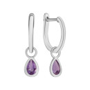 Серебряные серьги-подвески с аметистом (SZDE16196 ам)