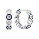 Серебряные серьги-конго с эмалью и фианитами (SZDE16605)