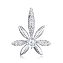Серебряная подвеска Лист с фианитами SZDP00355-P/12/1
