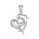 Серебряная подвеска Сердце с фианитами SZDP01853-P/12/1