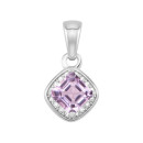 Серебряная подвеска с аметистом и фианитами (SZDP03252 ам)