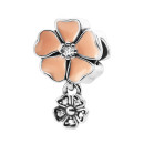 Серебряная бусина шарм Цветок с эмалью и фианитами (SZDP04300)