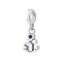 Серебряная бусина шарм Якорь с фианитом (SZDP04480)