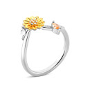 Серебряное кольцо Цветок с позолотой и фианитами (SZDR10114)