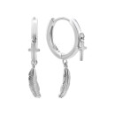 Серебряные серьги-конго Перья (SZSE08251 с)