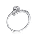 Безразмерное серебряное кольцо с фианитами  TA07423-R/12/1