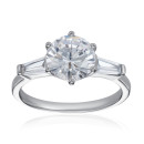 Серебряное кольцо с фианитом  TA08252-R/12/1