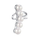 Серебряная серьга-кафа с жемчугом TB09500-E/12/21158