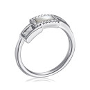 Серебряное кольцо с фианитами и перламутром  TR-783-7-W-S-R/12/1090