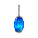 Серебряная подвеска с кварцем London blue и фианитами 3819р-QSWB