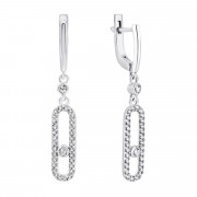Серебряные серьги-подвески c фианитами (2193/1р-CZ)