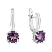 Серебряные серьги с аметистом (222/ам с род)