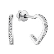 Серебряные пуссеты с фианитами (82582б)