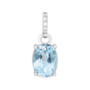 Серебряная подвеска с фианитами и топазом (п1272топRh)