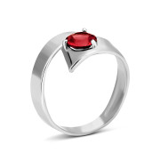 Серебряное кольцо с гранатом (к1278грRh)
