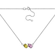 Серебряное колье с перидотом и аметистом (ко1309Rh)