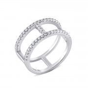 Фаланговое серебряное кольцо с фианитами (PRS2025)