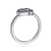 Серебряное кольцо Сердце с фианитами (ML14365A-R/12/526)