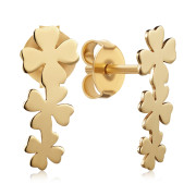 Серебряные пуссеты Клевер с позолотой ORT_9080-E/20  