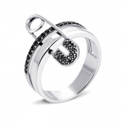 Серебряное кольцо Булавка с фианитами (10555чр)