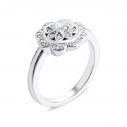 Серебряное кольцо Цветок с фианитами (PSS1106R)