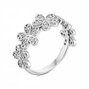 Серебряное кольцо Цветы с фианитами (81060б)