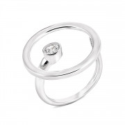 Серебряное кольцо с фианитом (81662б)