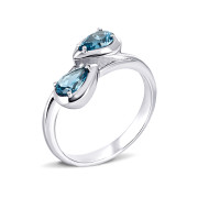 Серебряное кольцо с кварцем London blue (1744/1р-QLB)