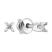 Серебряные пуссеты с бриллиантами (2402/1р-BR)