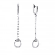 Серебряные серьги-подвески c фианитами (2215/1р-CZ)