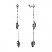 Серебряные серьги-подвески с фианитами (82673б*)