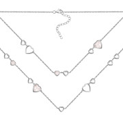 Серебряное колье Сердце с перламутром (SN31189-BR)