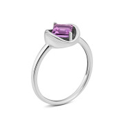 Серебряное кольцо с аметистом и фианитами (SZDS06260 п ам)