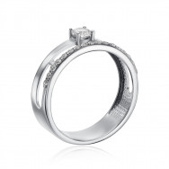 Серебряное кольцо с фианитами (001124/12/1/140)