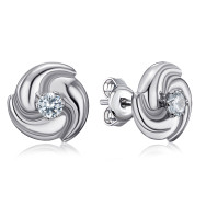 Серебряные серьги-пуссеты с фианитами (02832/12/1/28)