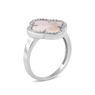 Серебряное кольцо с ониксом и фианитами (10353b)