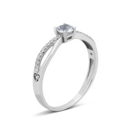 Серебряное кольцо с топазом и фианитами (1183К.т.Rh)