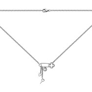 Серебряное колье с фианитами (1234Кол.Rh)