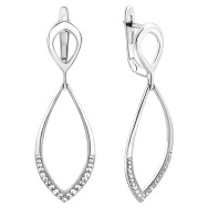 Серебряные серьги-подвески с фианитами (1271С.Rh)