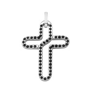 Серебряный крестик с фианитами (1307П.Rh)