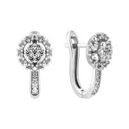 Серебряные серьги с фианитами (1370С.Rh)