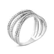 Серебряное кольцо с фианитами (1429К.Rh)