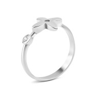 Серебряное кольцо Цветок с фианитом (1487/1р-CZ)
