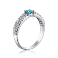 Серебряное кольцо с кварцем и фианитами 1637/9р-QSWB