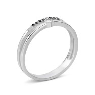 Серебряное кольцо с бриллиантами (1756/1р-BR bl)