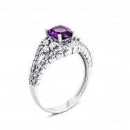 Серебряное кольцо с аметистом (1920/9р-AMT)