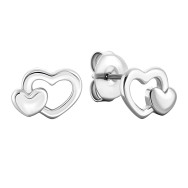 Серебряные серьги-пуссеты Сердце (1EA102762)