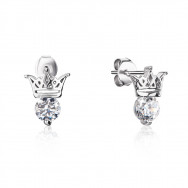 Серебряные пуссеты «Корона» с фианитами. (1EA82988-E/12/1)