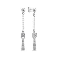 Серебряные серьги-подвески с фианитами (1EA97839)