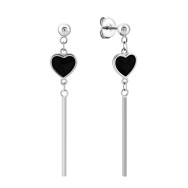 Серебряные серьги-подвески Сердце с эмалью (1EA99892)